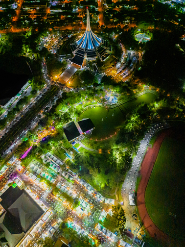 Aerial view of the 2022 edition of the Kuching Food Festival.